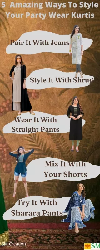 5 Amazing Ways To Style Your Party Wear Kurtis - Infographics