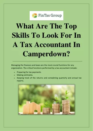 What Are The Top Skills To Look For In A Tax Accountant In Camperdown?