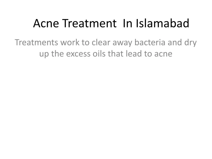 acne treatment in islamabad