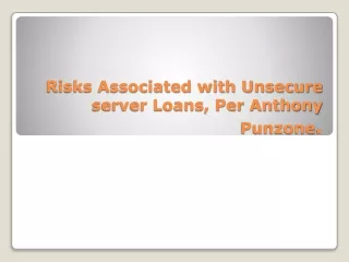risks associated with unsecure server loans per anthony punzone