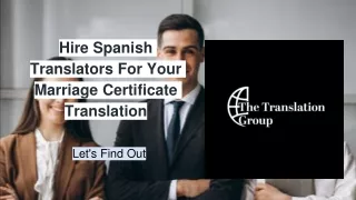 Hire Spanish Translators For Your Marriage Certificate Translation