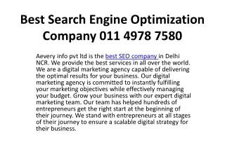 best search engine optimization company 011 4978