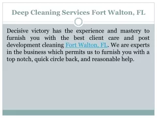 Deep Cleaning Services Fort Walton, FL