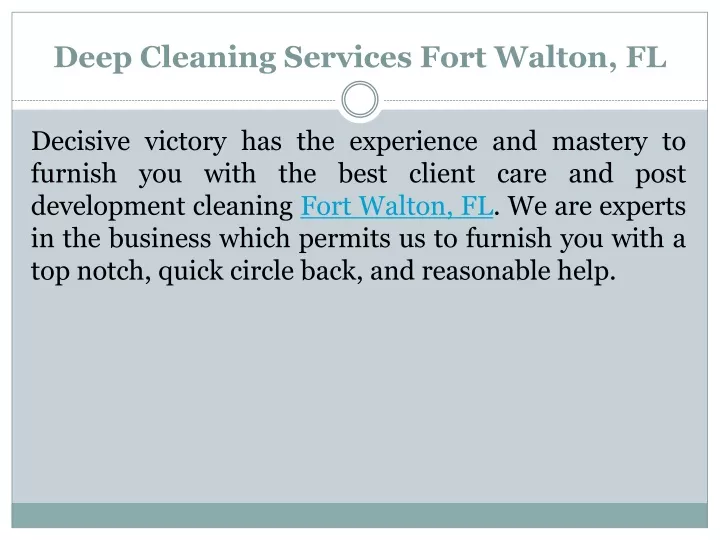 deep cleaning services fort walton fl