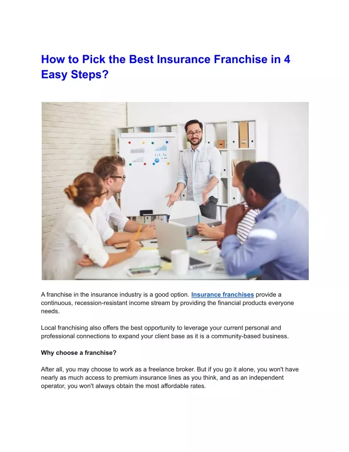 how to pick the best insurance franchise