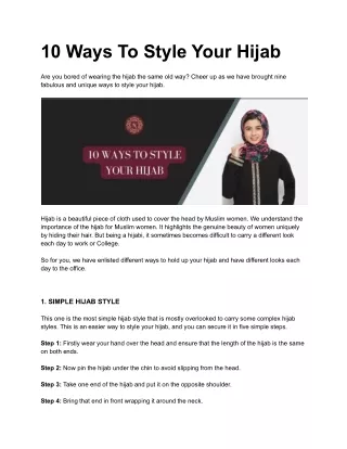 10 Ways To Style Your Hijab