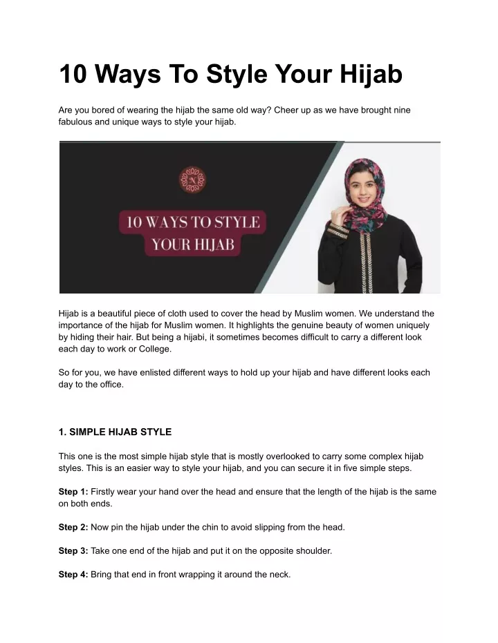 10 ways to style your hijab