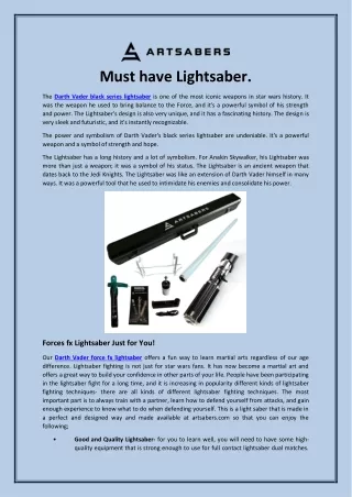 must have lightsaber