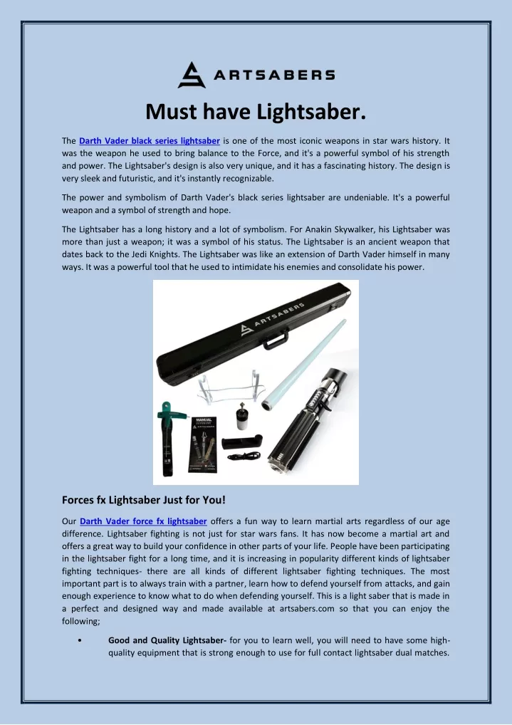 must have lightsaber