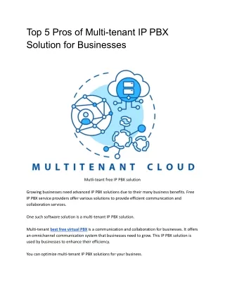 top 5 pros of multi tenant ip pbx solution