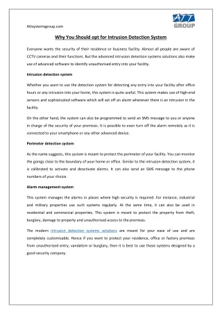 Why You Should opt for Intrusion Detection System