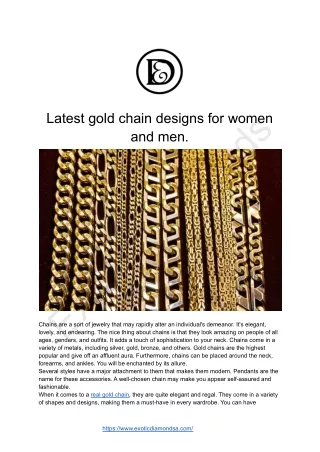 Latest gold chain designs for women and men.