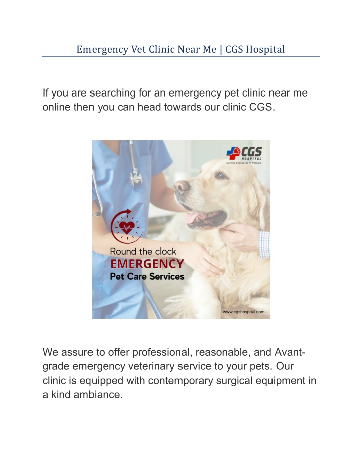 Ppt emergency vet clinic near me cgs hospital powerpoint