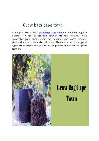 Grow bags cape town