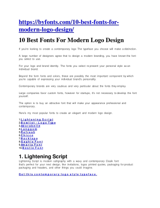 10 Best Fonts For Modern Logo Design