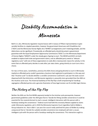 Disability Accommodation in Minnesota
