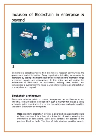 inclusion of blockchain in enterprise inclusion