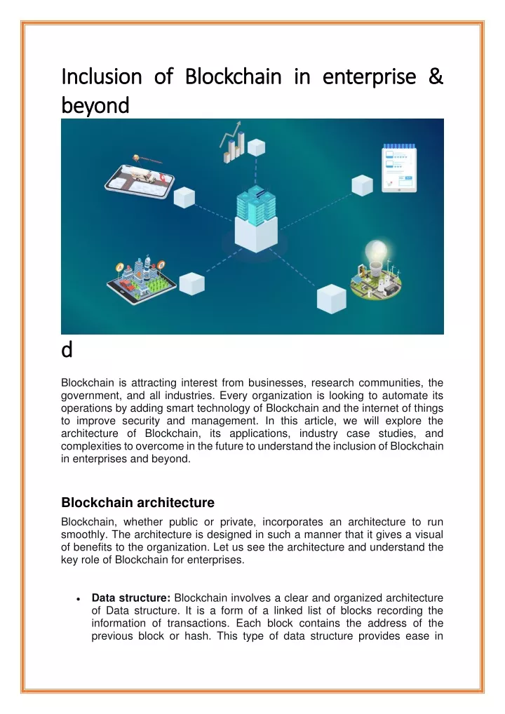 inclusion of blockchain in enterprise inclusion