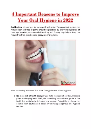 4 Important Reasons to Improve Your Oral Hygiene in 2022
