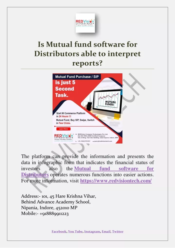 is mutual fund software for distributors able