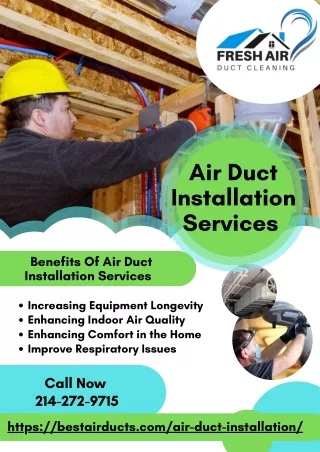 Air Duct Installation Services | Fresh Air Duct Cleaning