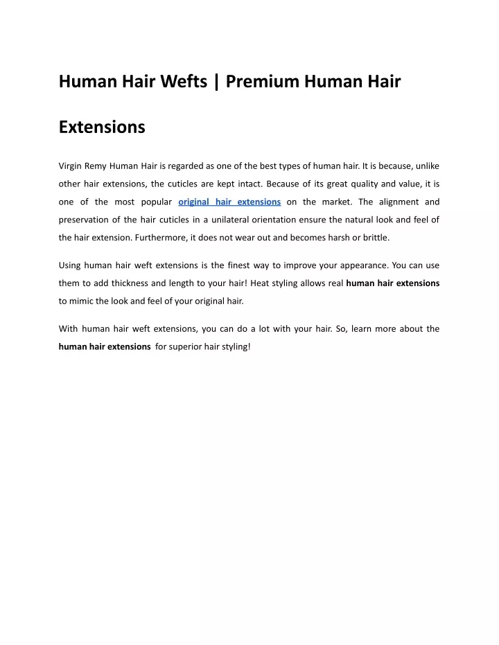 human hair wefts premium human hair
