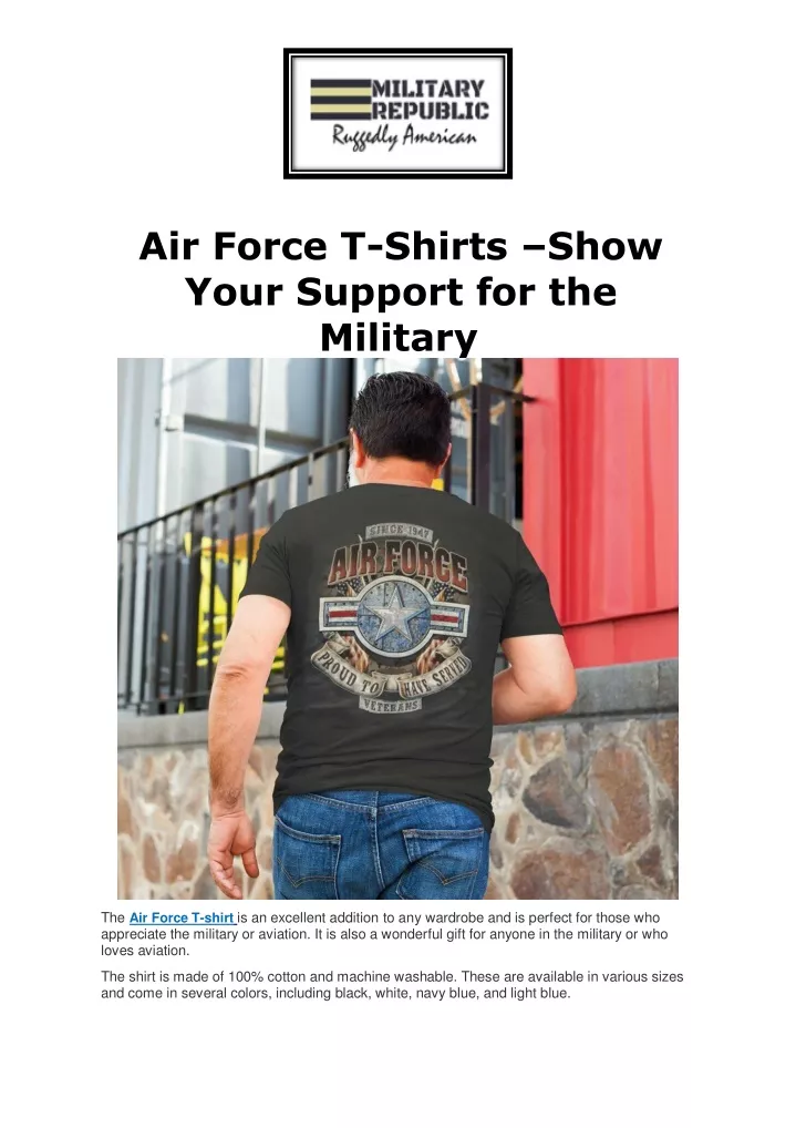 air force t shirts show your support