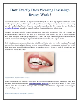 how exactly does wearing invisalign braces work