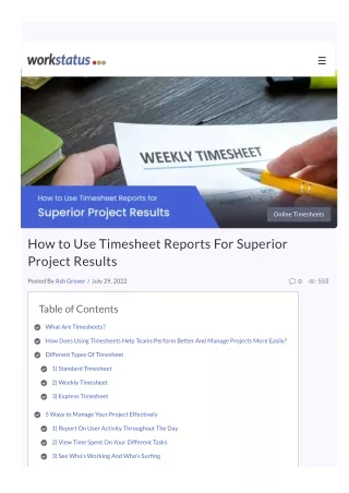 How to Use Timesheet Reports For Superior Project Results