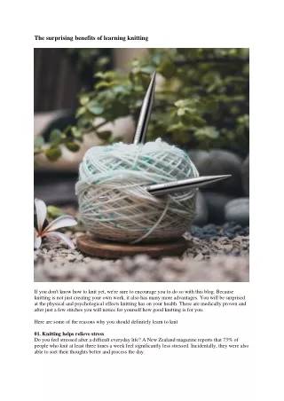 the surprising benefits of learning knitting
