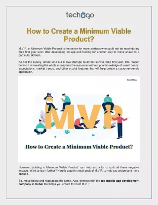 m v p or minimum viable product is the savior