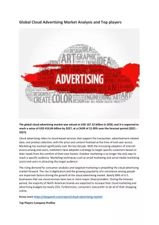 Global Cloud Advertising Market Analysis and Top players