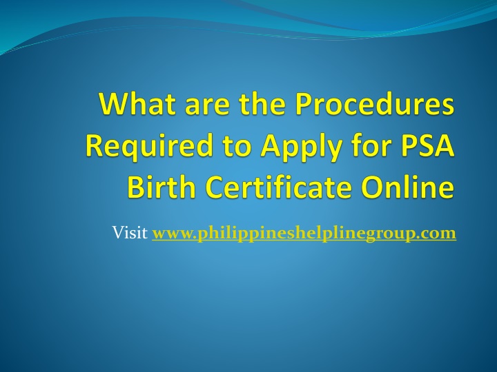 what are the procedures required to apply for psa birth certificate online