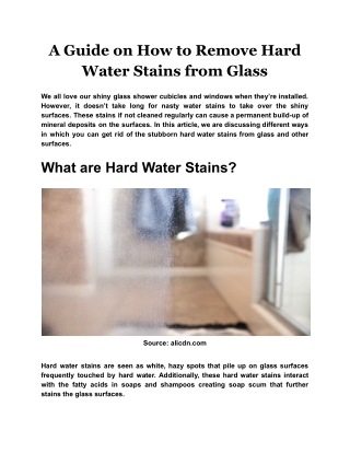 A Guide on How to Remove Hard Water Stains from Glass