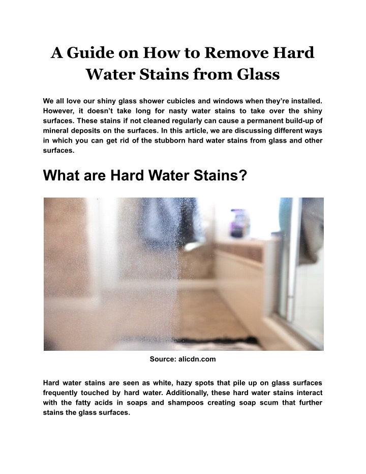 a guide on how to remove hard water stains from