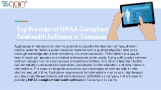 Top Provider of HIPAA Compliant Telehealth Software in Tanzania