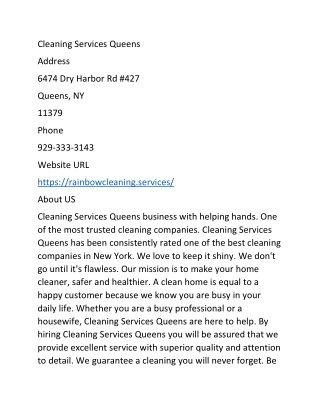 Cleaning Services Queens