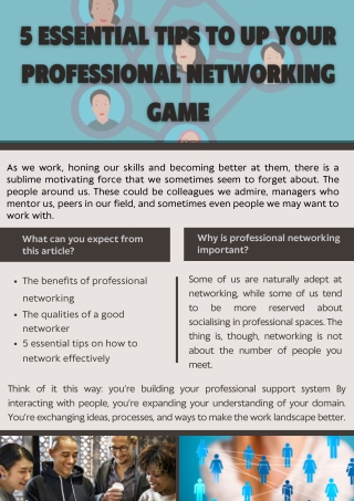 5 Essential Tips to Up Your Professional Networking Game