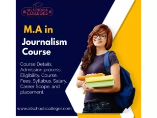 M.A in Journalism Course