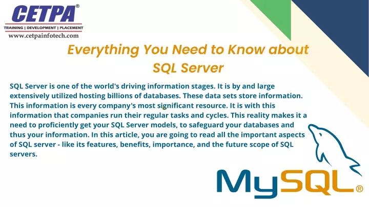 everything you need to know about sql server