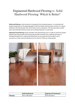 Engineered Hardwood Flooring vs. Solid Hardwood Flooring: Which Is Better?