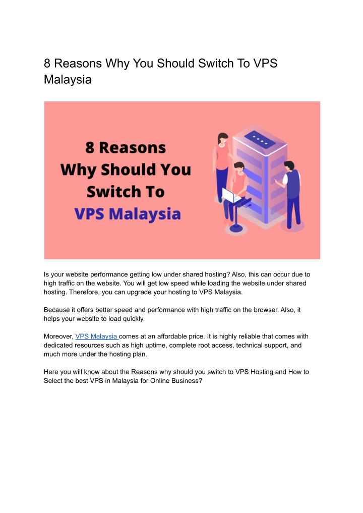 8 reasons why you should switch to vps malaysia
