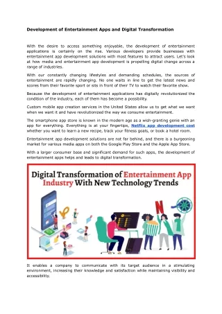 development of entertainment apps and digital