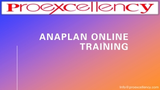 Anaplan online Training By Proexcellency.