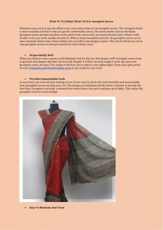 Georgette Self Plain Saree