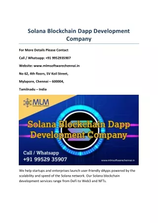 solana blockchain dapp development company