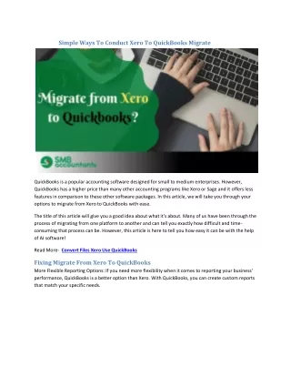 Simple Ways To Conduct Xero To QuickBooks Migrate( 03-08-2022) 3983993,  SKDDKDK