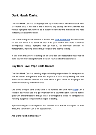 Dark Hawk Carts Price Details  Green Home Dispensary