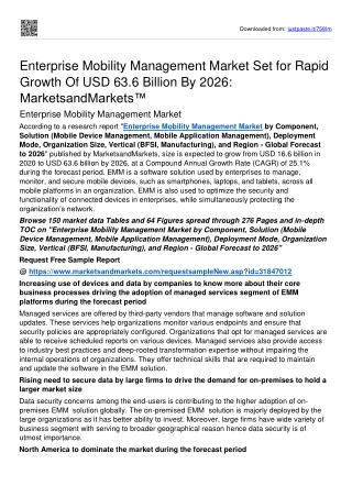 Enterprise Mobility Management Market To Surpass USD 63.6 billion