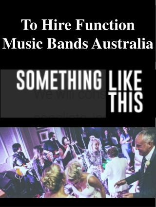 To Hire Function Music Bands Australia